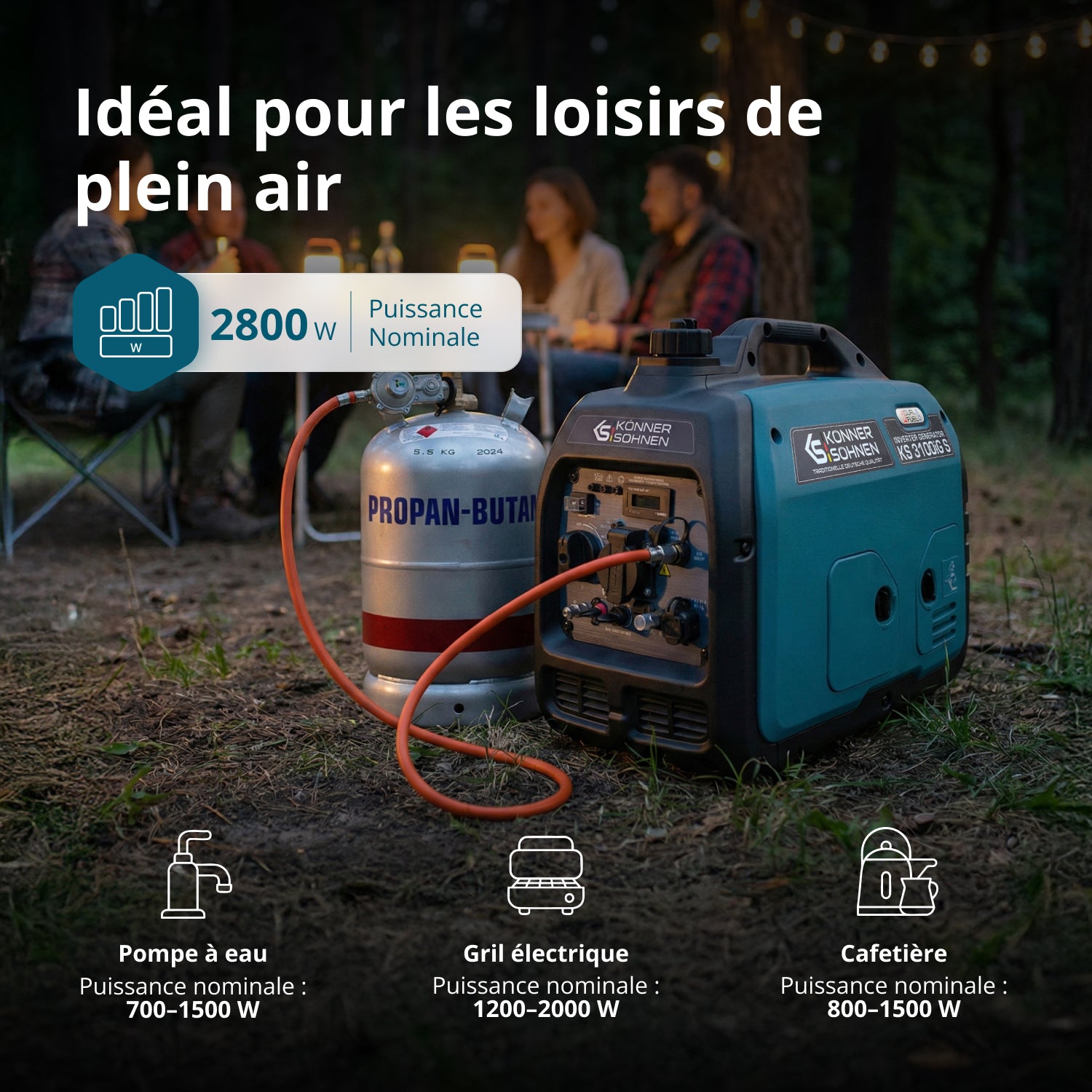 Groupe électrogène à essence-gaz de type inverter KS 3100iG S