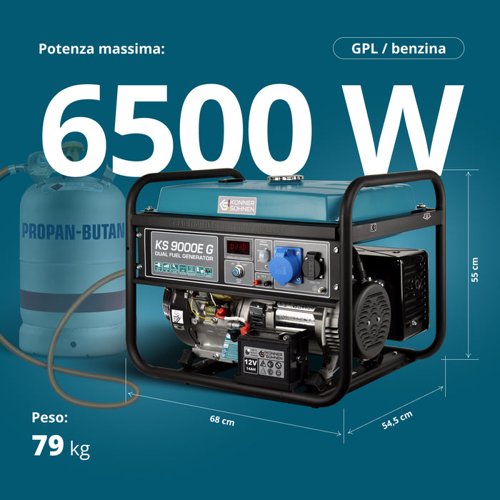 Generatore a GPL/Benzina Könner & Söhnen KS 9000E G