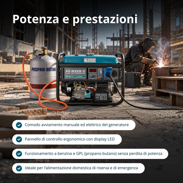 Generatore a GPL/Benzina Könner & Söhnen KS 9000E G
