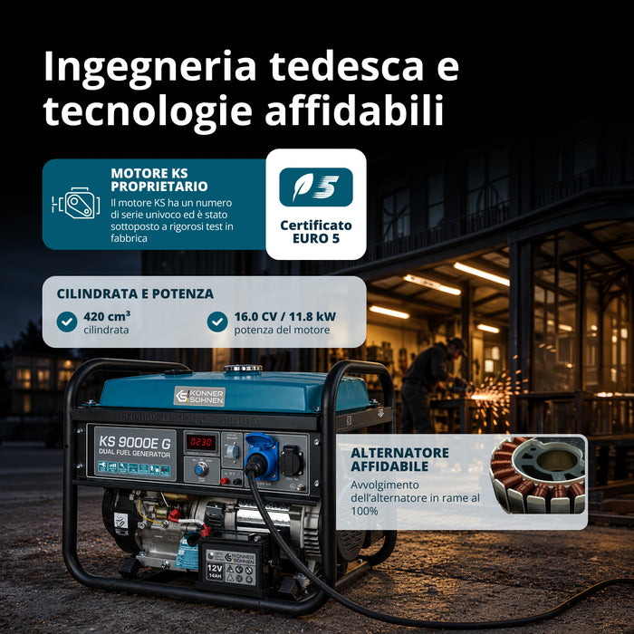 Generatore a GPL/Benzina Könner & Söhnen KS 9000E G