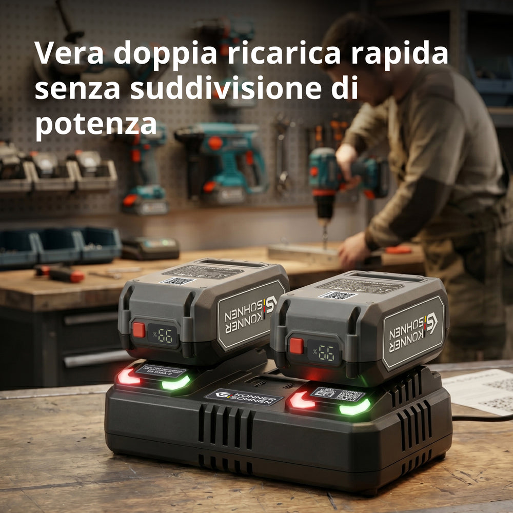 Caricabatterie doppio per batterie ricaricabili 20V KS C35A-2