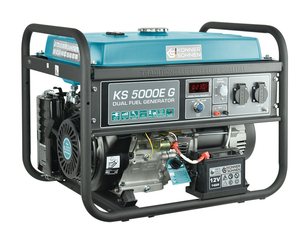 Generador híbrido de gasolina y gas "Könner & Söhnen" KS 5000E G