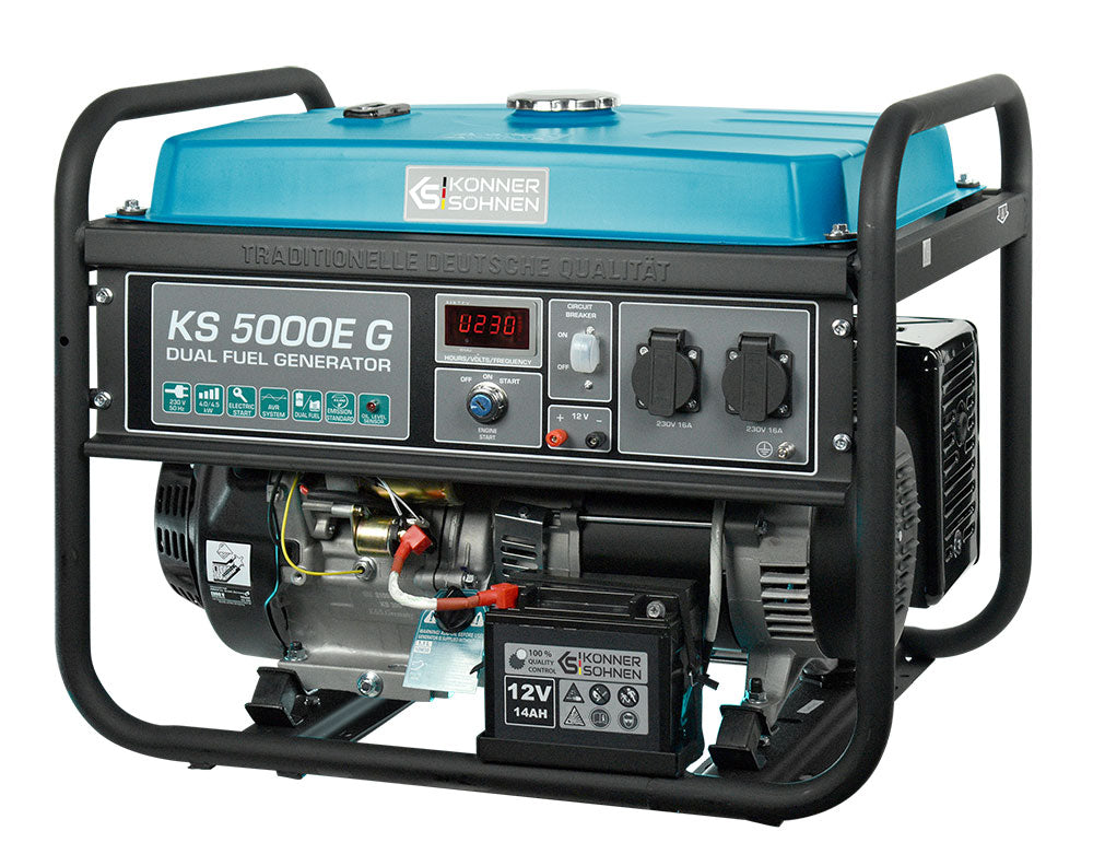 Generador híbrido de gasolina y gas "Könner & Söhnen" KS 5000E G