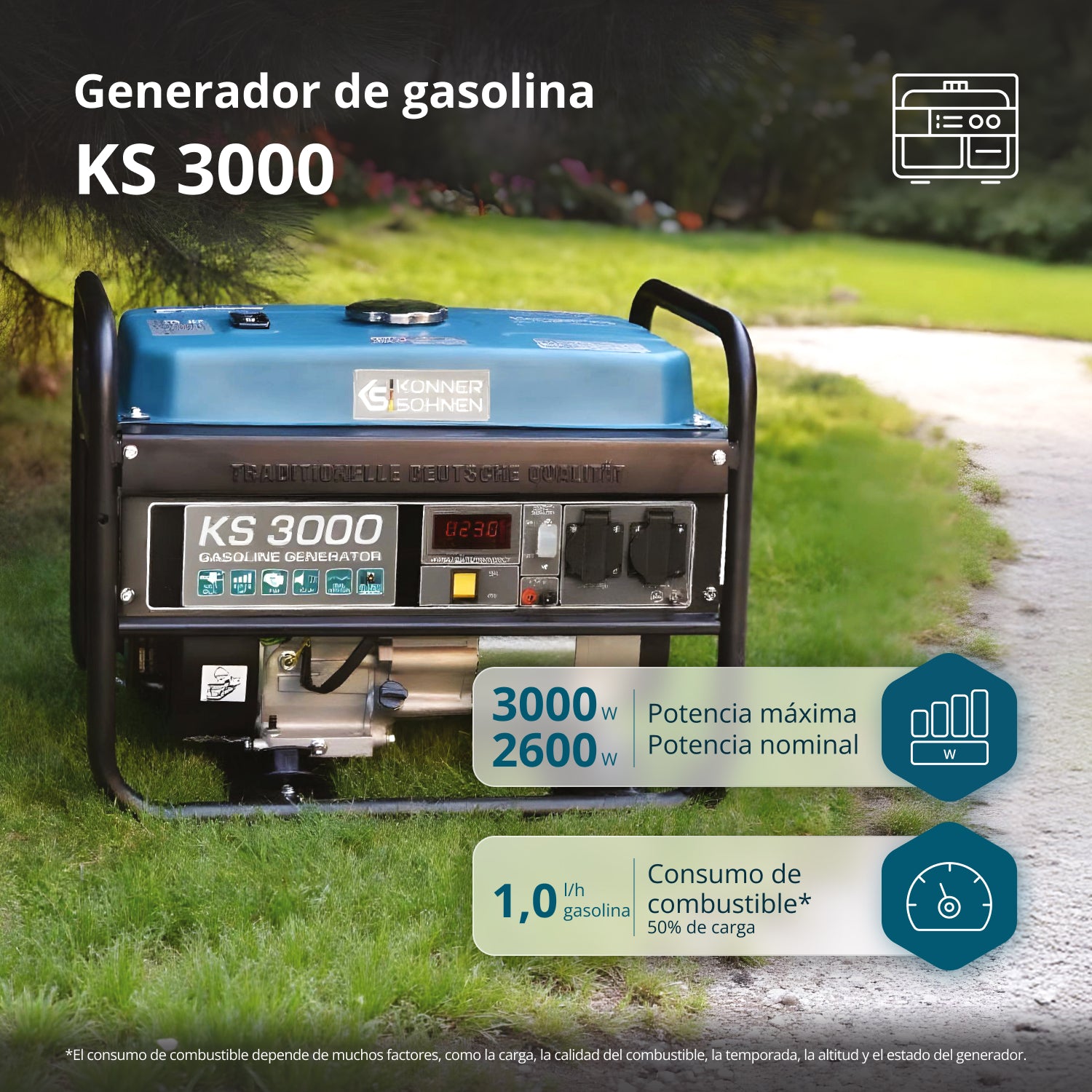 Generador de gasolina "Könner & Söhnen" KS 3000