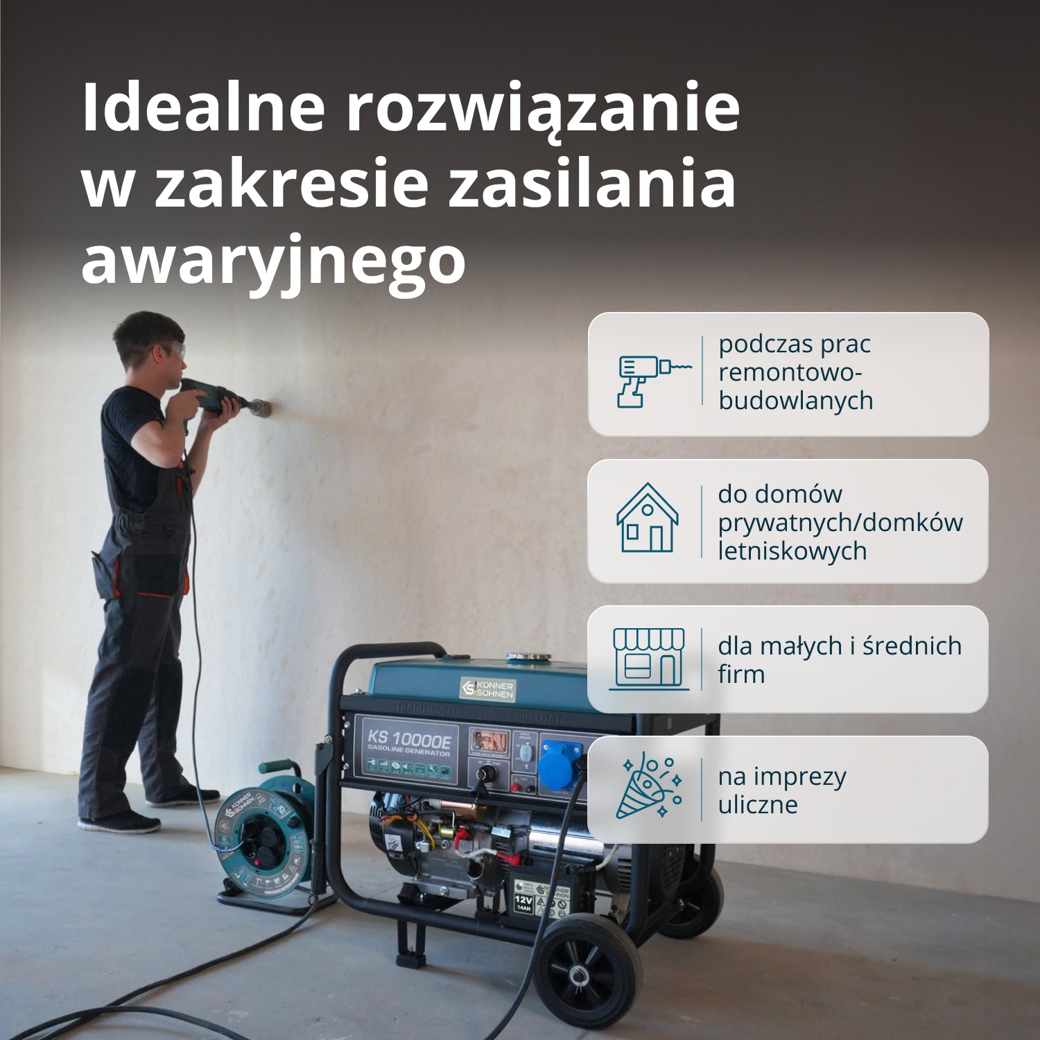 Generator benzynowy „Könner & Söhnen” KS 10000E