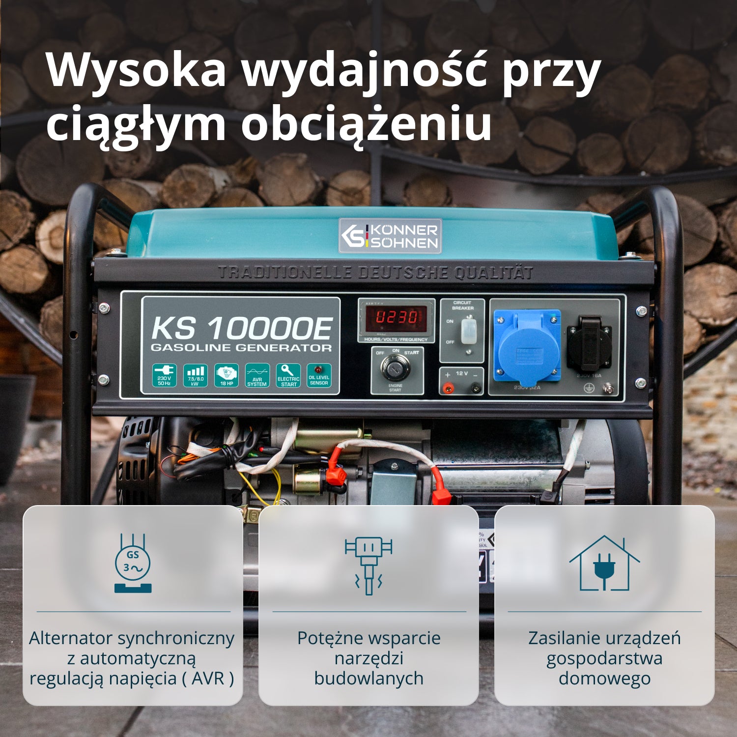 Generator benzynowy „Könner & Söhnen” KS 10000E