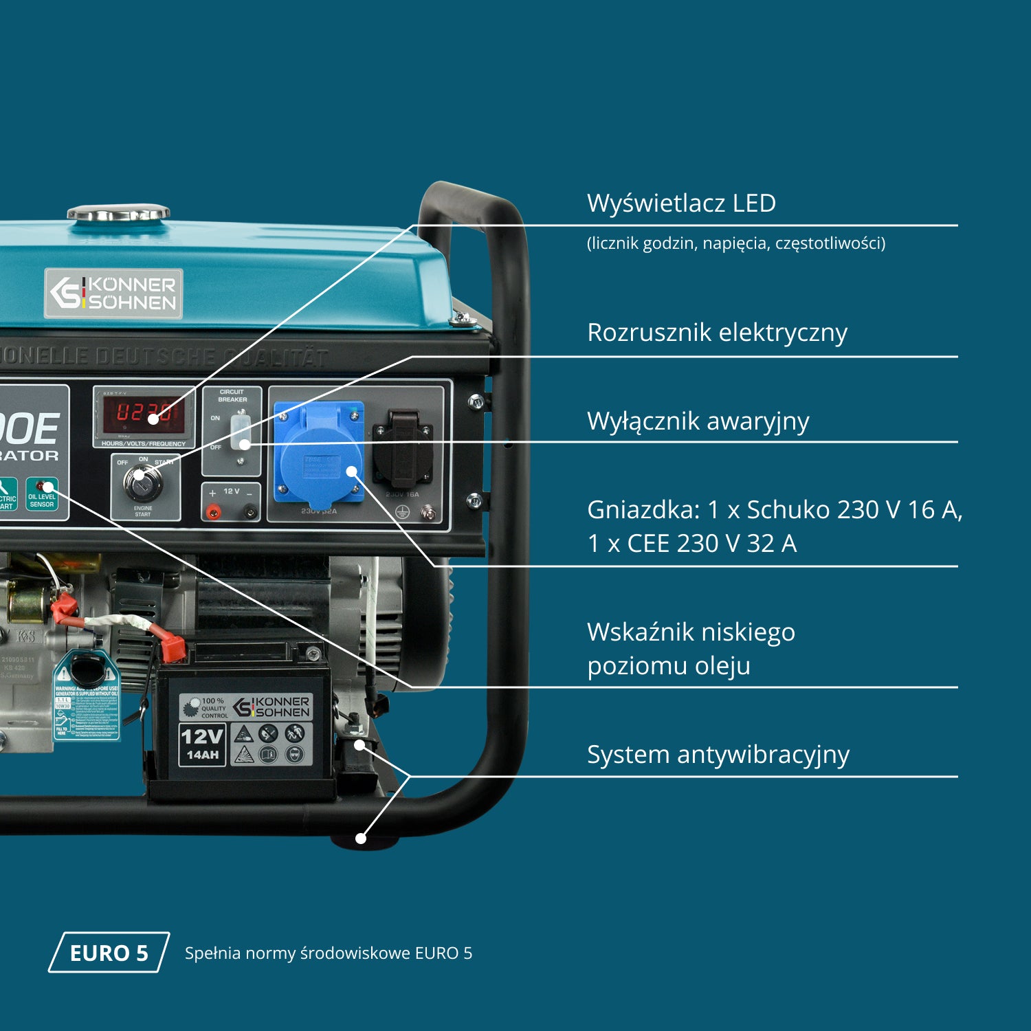 Generator benzynowy „Könner & Söhnen” KS 10000E