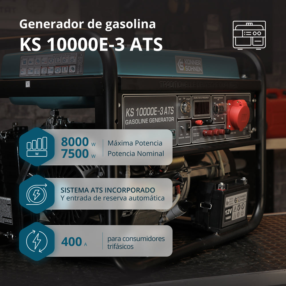 Generador de gasolina "Könner & Söhnen" KS 10000E-3 ATS