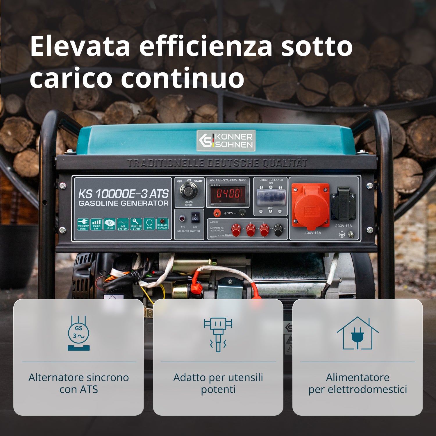 Generatore a benzina "Könner & Söhnen" KS 10000E-3 ATS