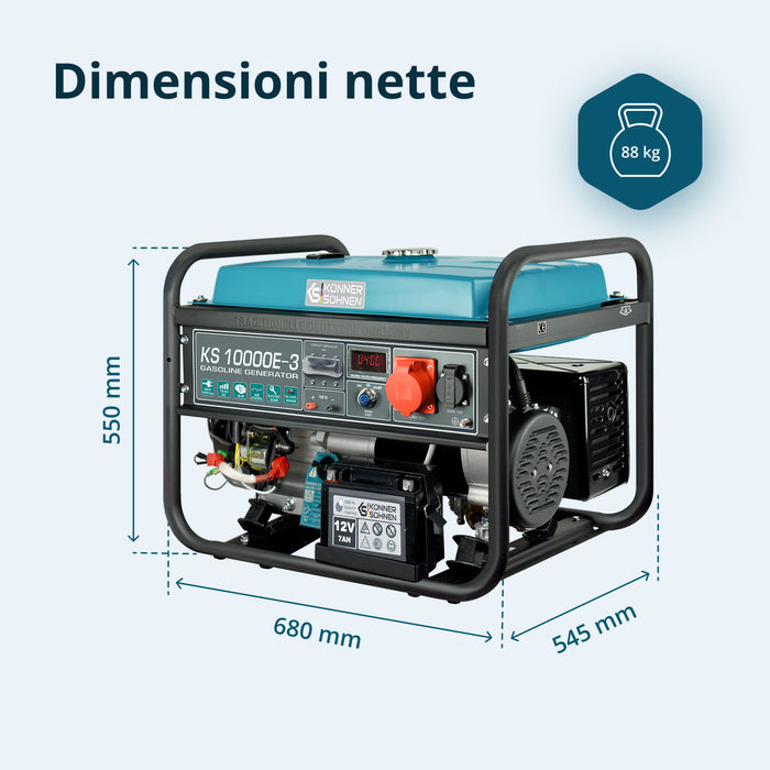 Generatore a benzina "Könner & Söhnen" KS 10000E-3