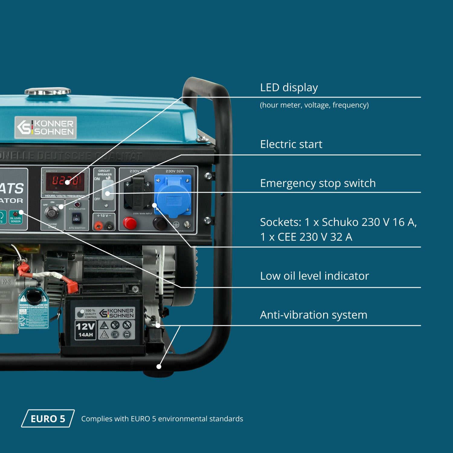 Gasoline generator "Könner & Söhnen" KS 10000E ATS