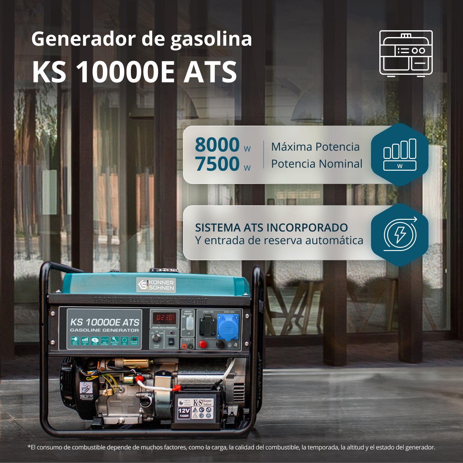 Generador de gasolina "Könner & Söhnen" KS 10000E ATS