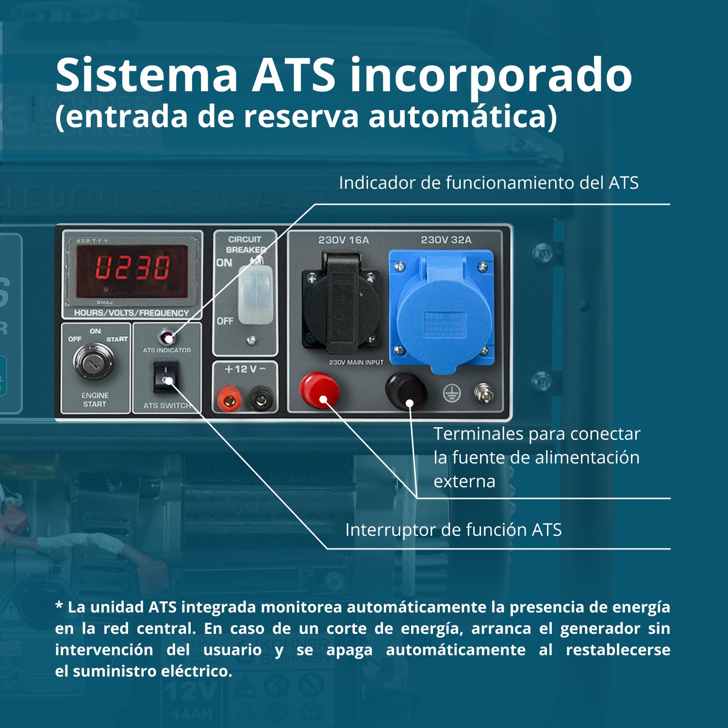 Generador de gasolina "Könner & Söhnen" KS 10000E ATS