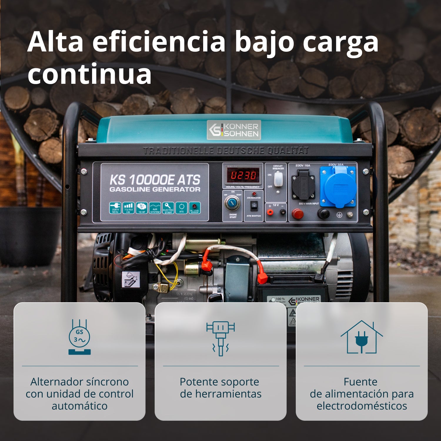 Generador de gasolina "Könner & Söhnen" KS 10000E ATS