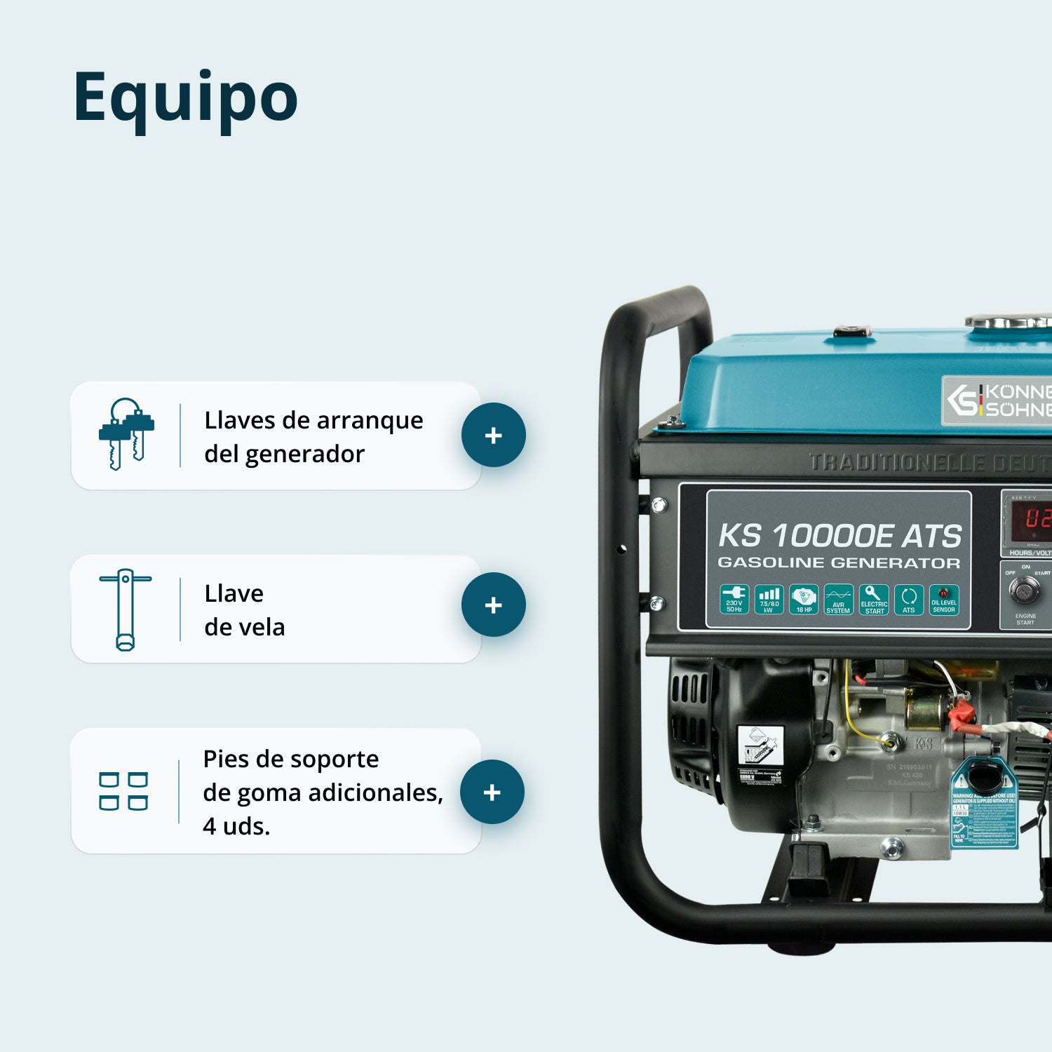 Generador de gasolina "Könner & Söhnen" KS 10000E ATS