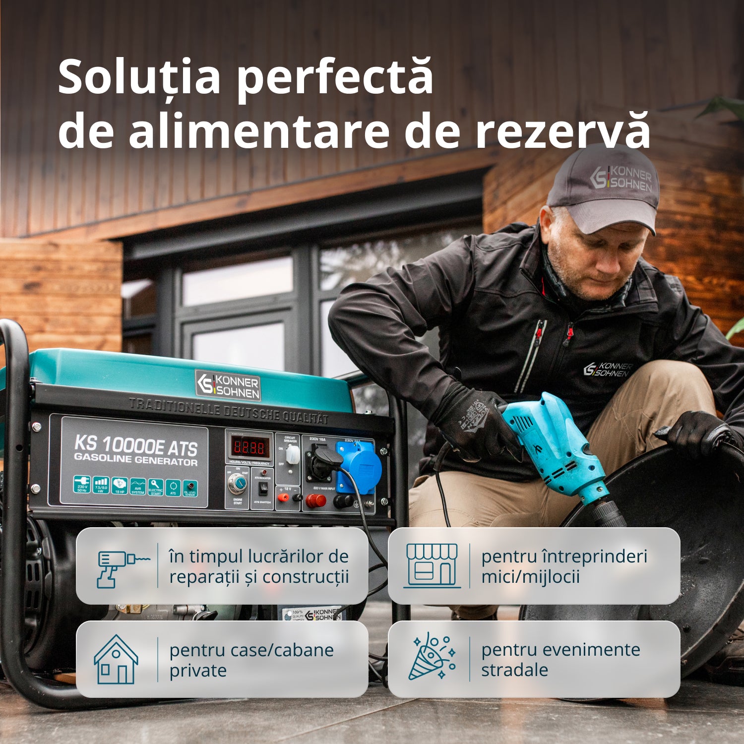 Generator pe benzină „Könner & Söhnen” KS 10000E ATS
