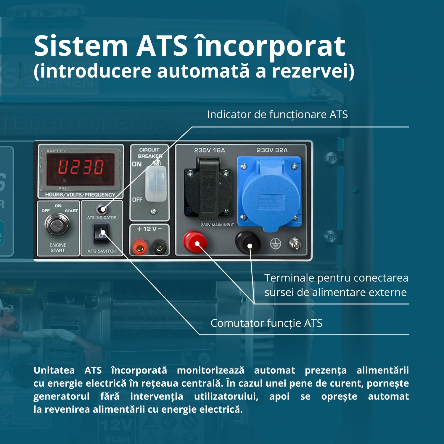 Generator pe benzină „Könner & Söhnen” KS 10000E ATS