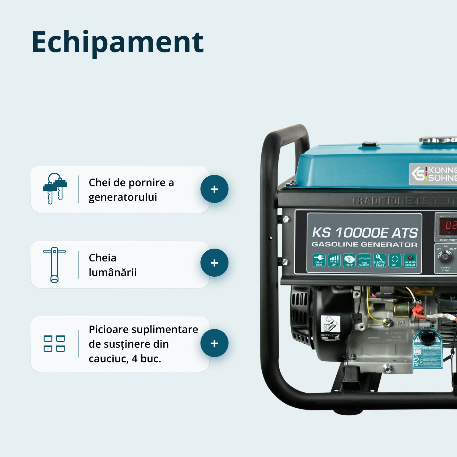 Generator pe benzină „Könner & Söhnen” KS 10000E ATS