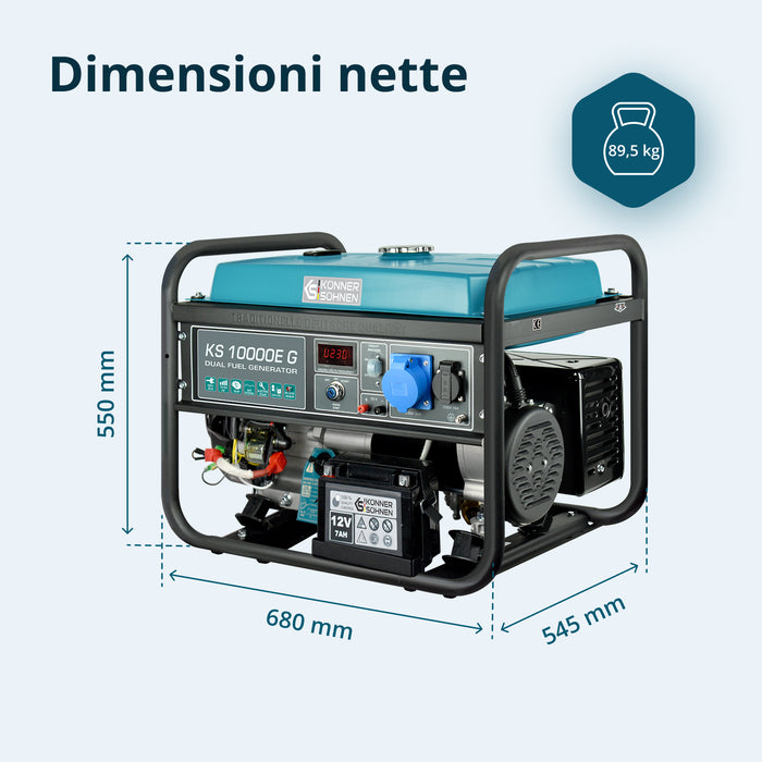 Generatore a GPL/Benzina Könner & Söhnen KS 10000E G