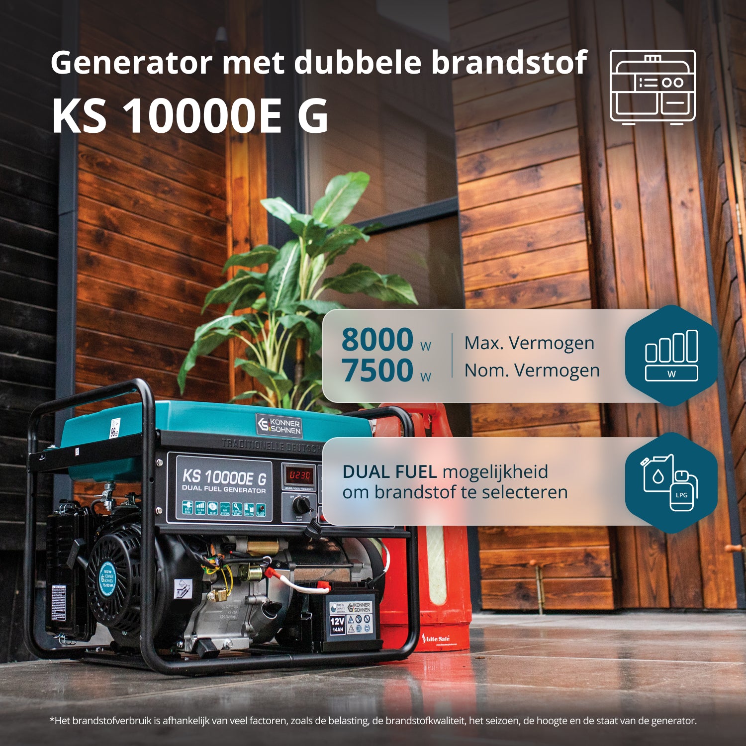 LPG/benzinski generator „Könner & Söhnen“ KS 10000E G