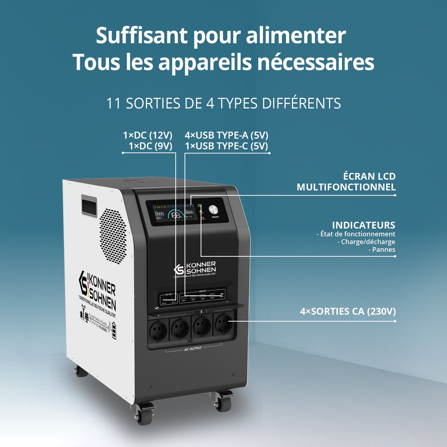 Station d’énergie portable 3-en-1 KS 3000PS