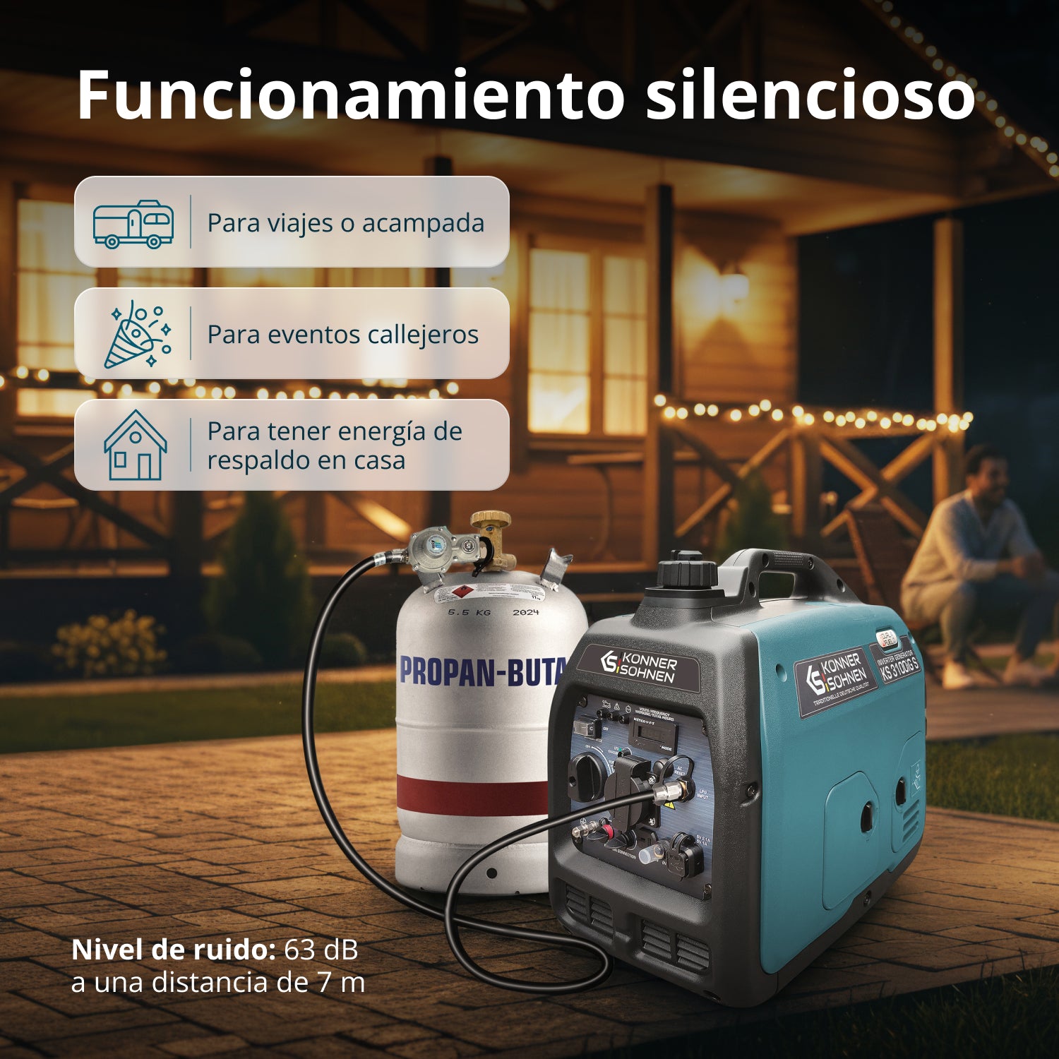Generador inverter híbrido de gas/gasolina KS 3100iG S