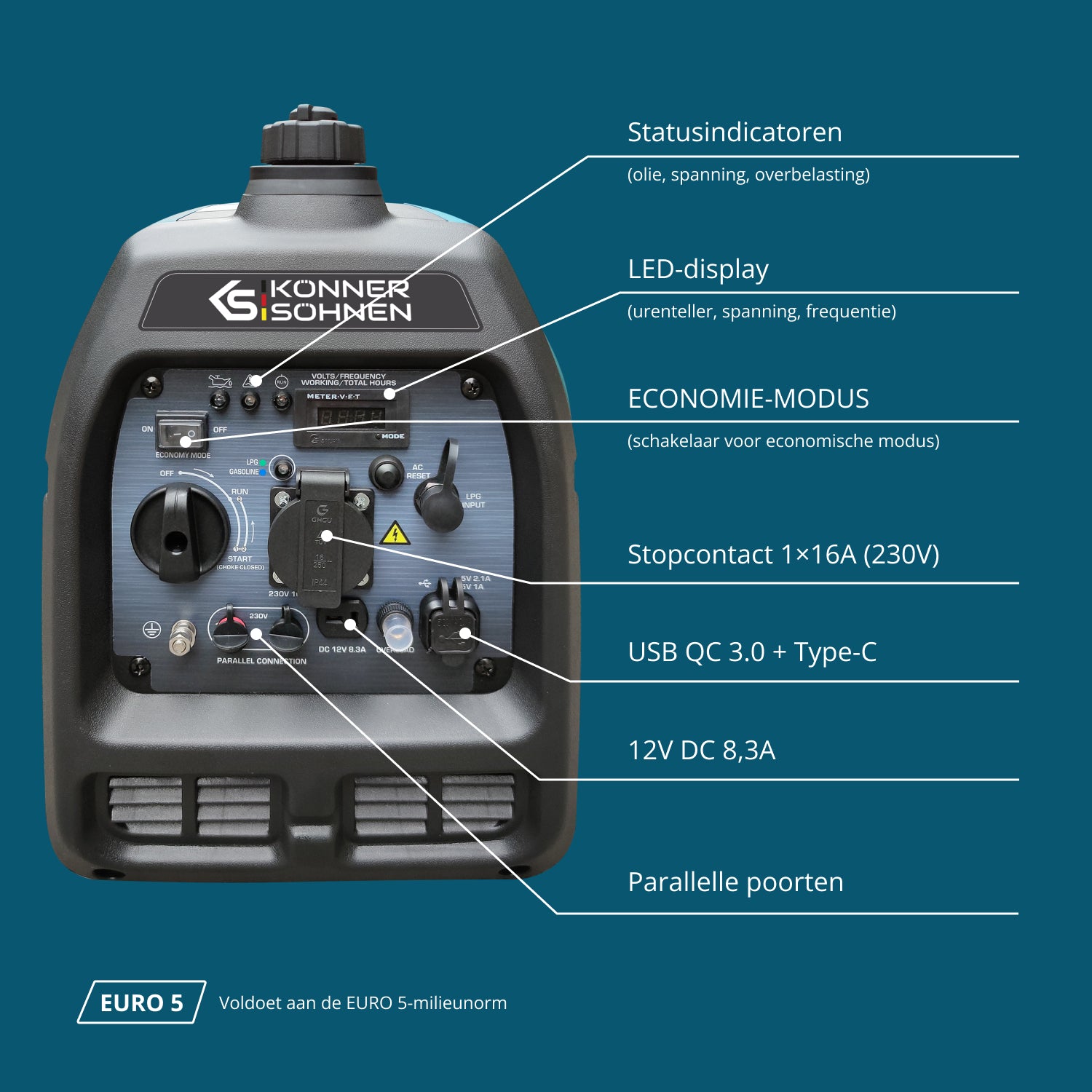 Invertorový generátor na LPG/benzín KS 3100iG S