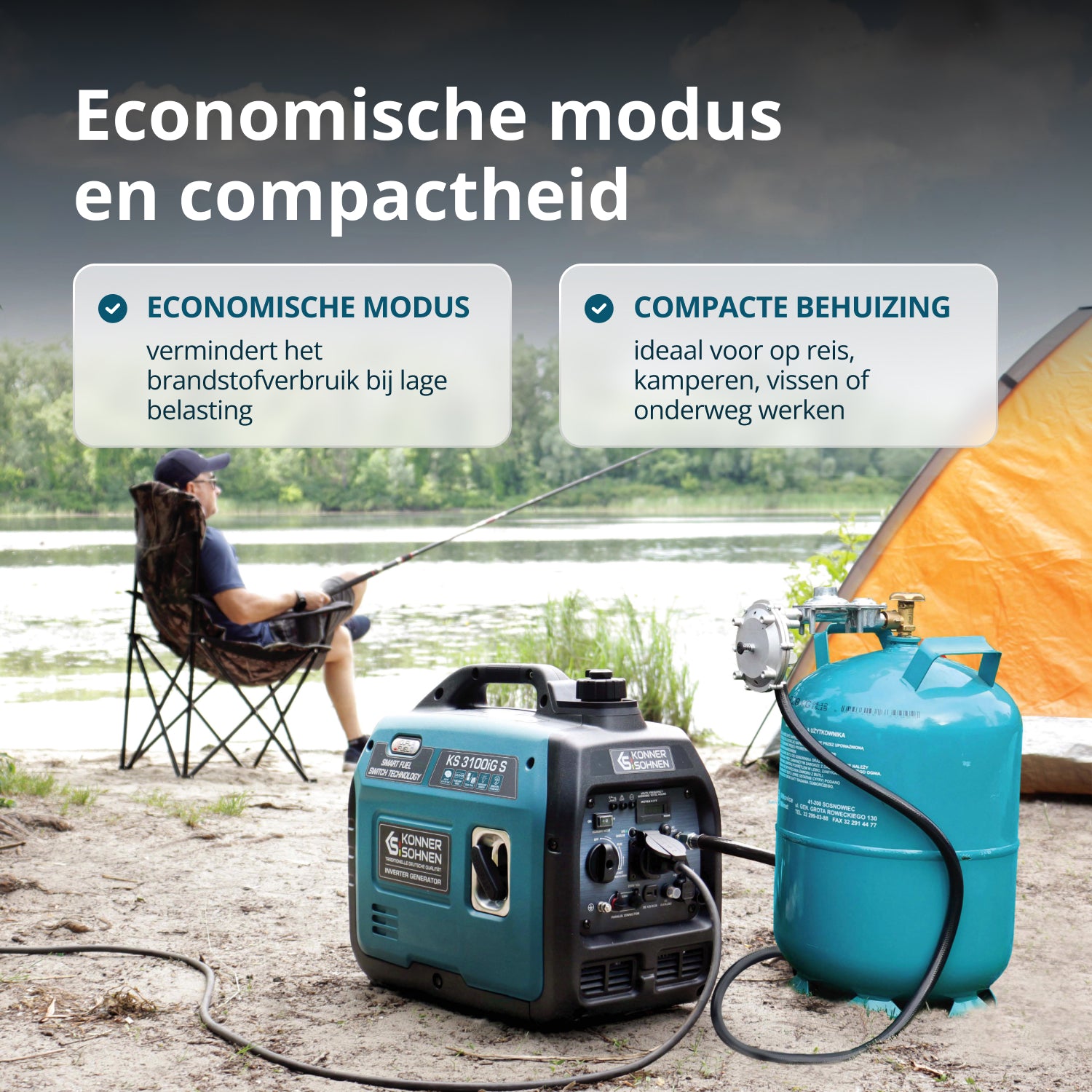 Invertorový generátor na LPG/benzín KS 3100iG S