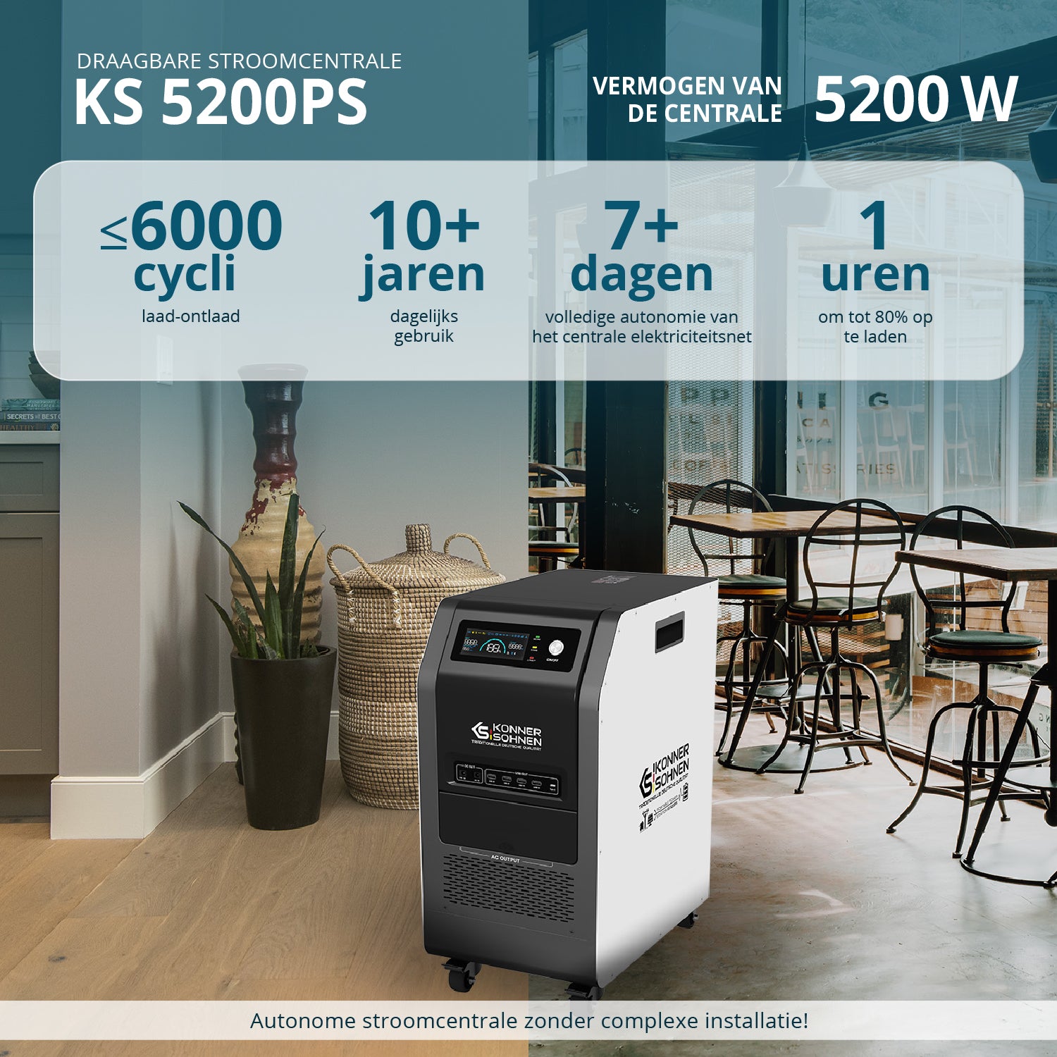 Estação de energia portátil KS 5200PS