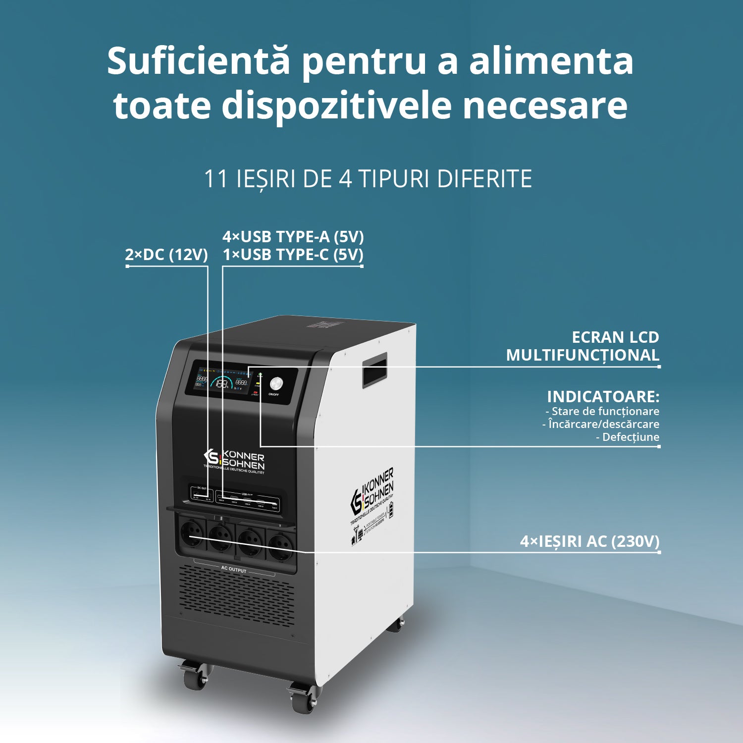 Stație de alimentare portabilă 3-ÎN-1 KS 5200PS