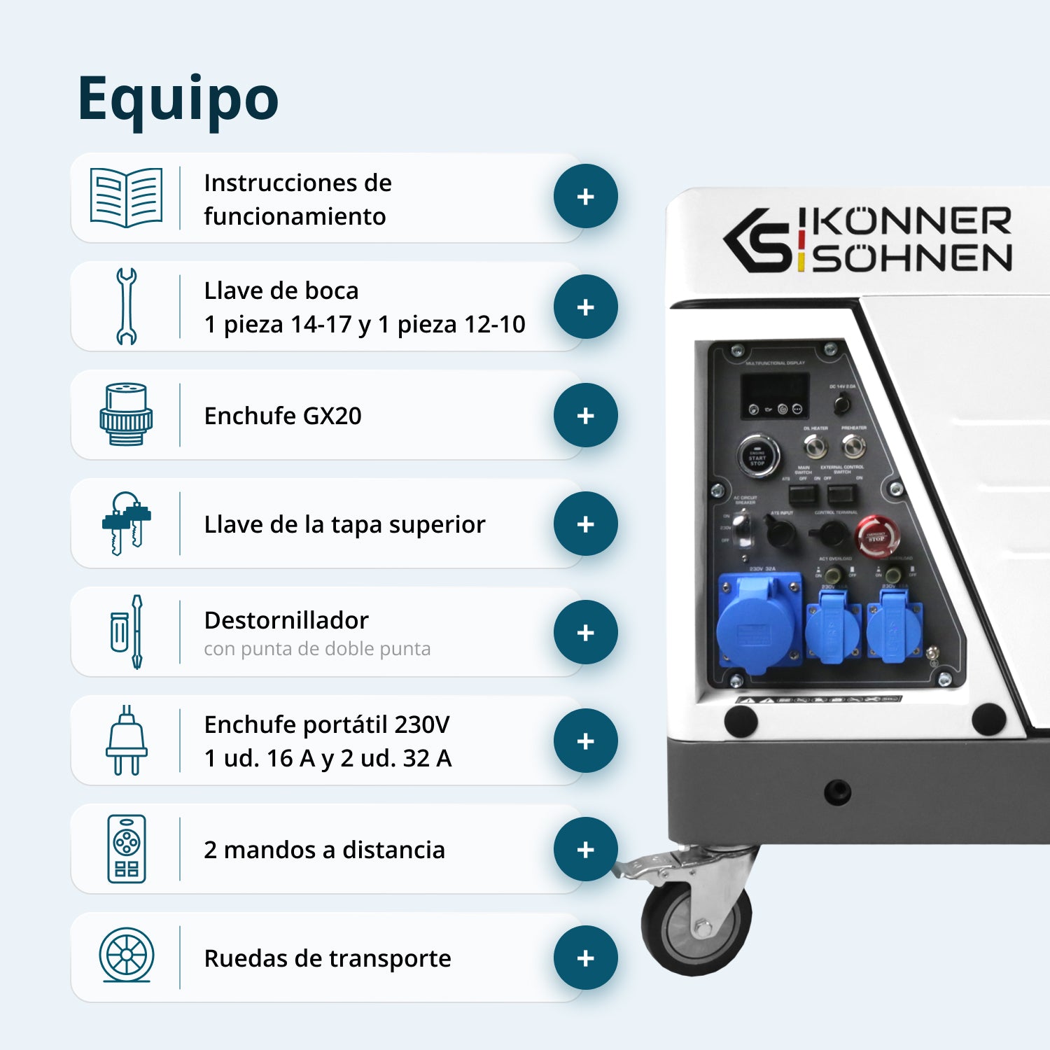 Generador inverter diésel en carcasa insonorizada KS 6500iDE S ATSR (Reacondicionado Bueno estado)