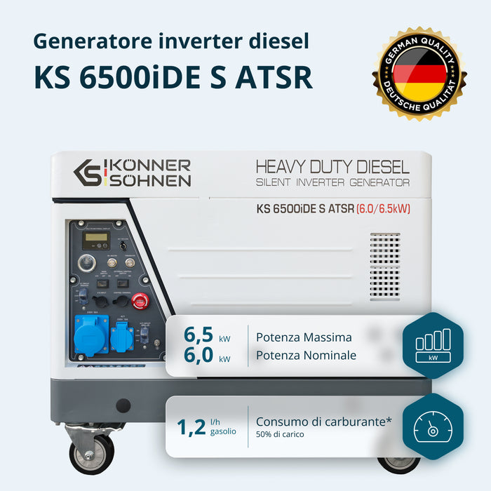 Generatore diesel inverter in cofano insonorizzato KS 6500iDE S ATSR