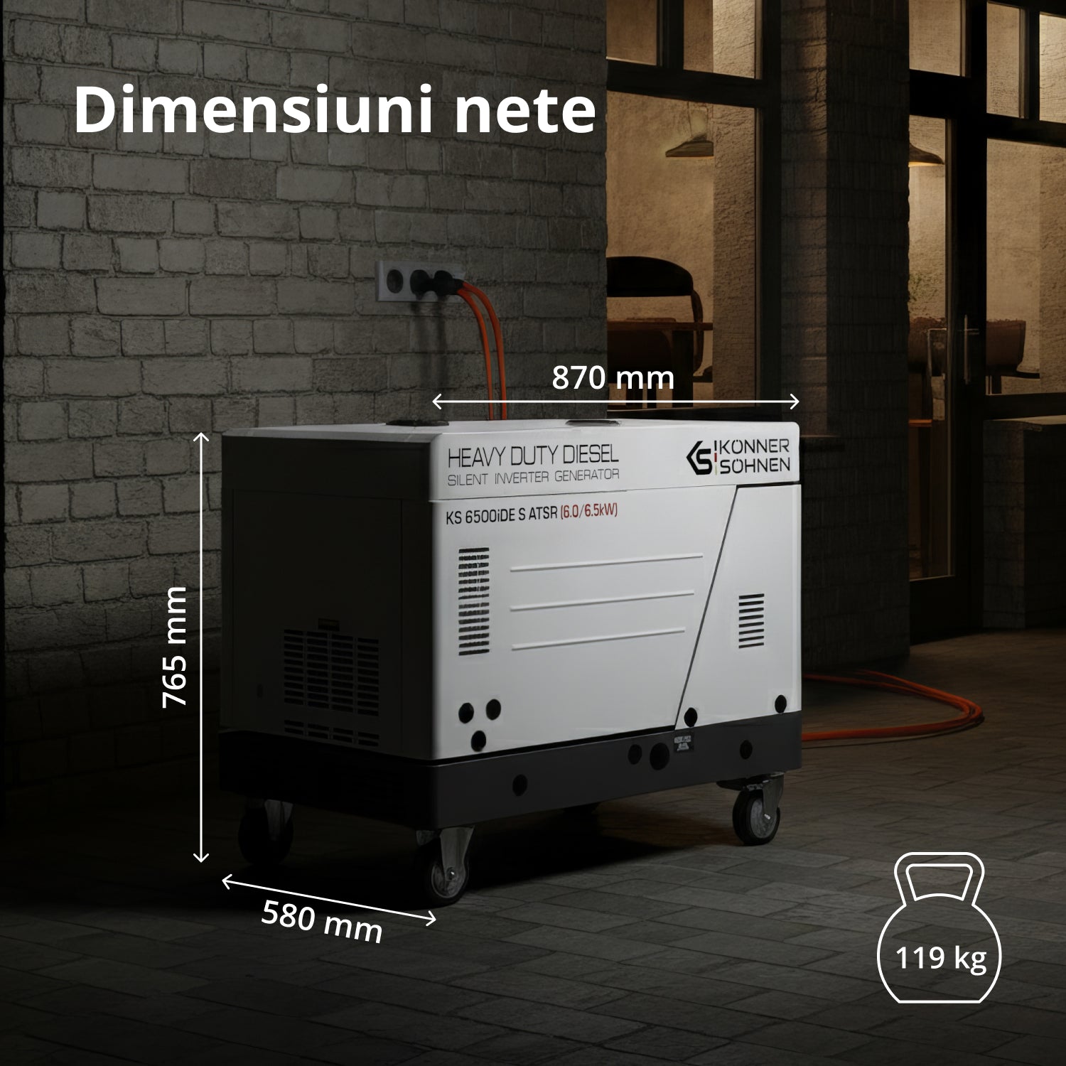 Generator invertor diesel în carcasă insonorizată KS 6500iDE S ATSR (Recondiționat – Stare Bună)