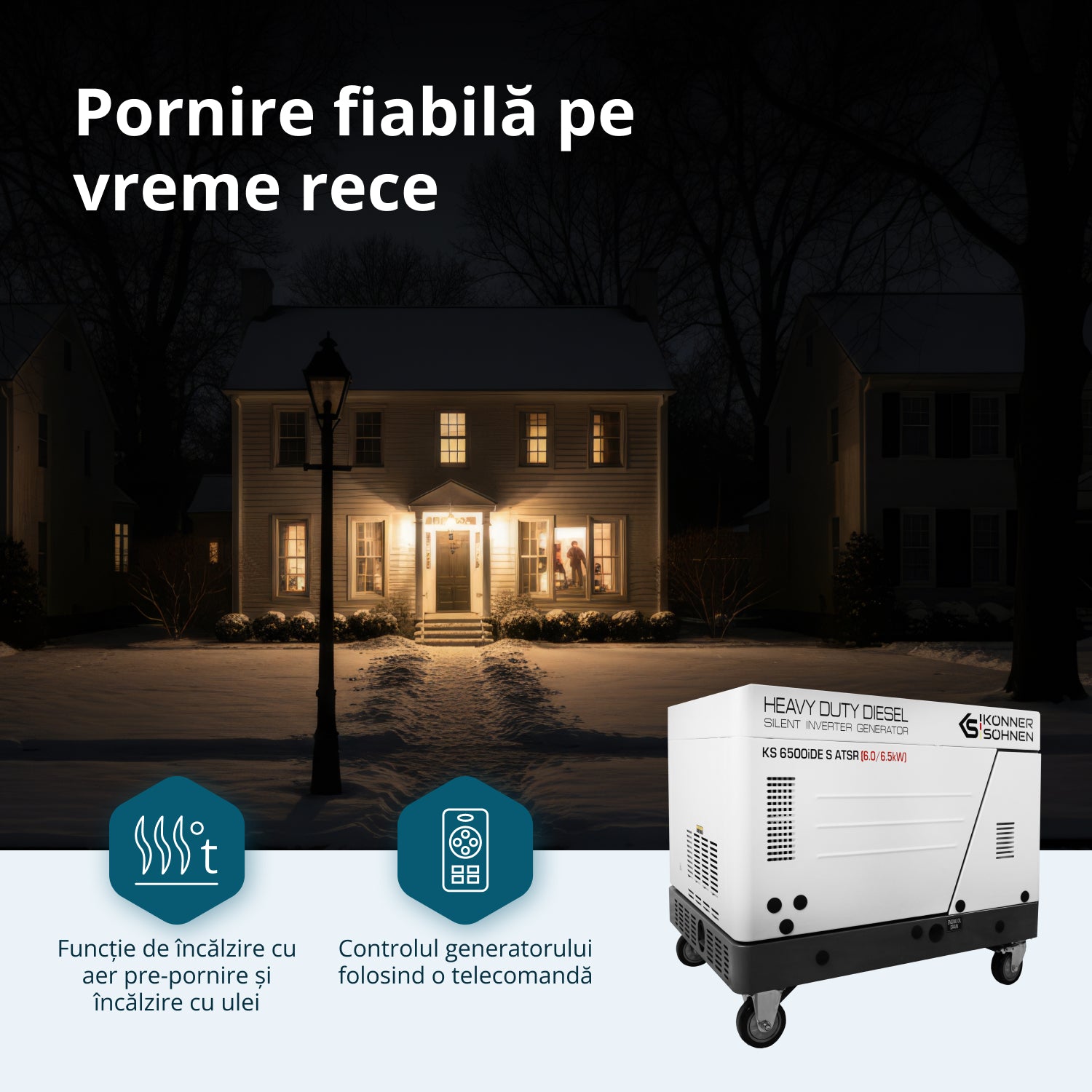 Generator invertor diesel în carcasă insonorizată KS 6500iDE S ATSR (Recondiționat – Stare Bună)