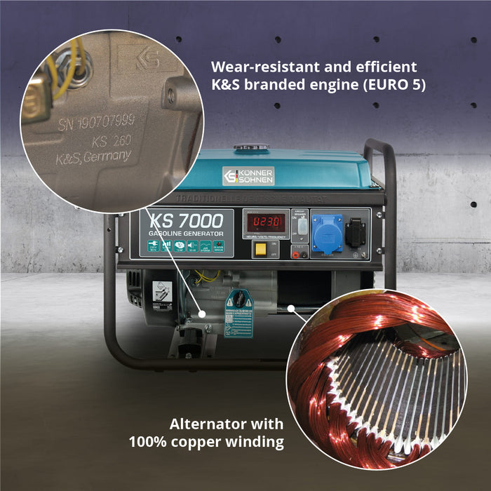 Benzingenerátor „Könner & Söhnen” KS 7000