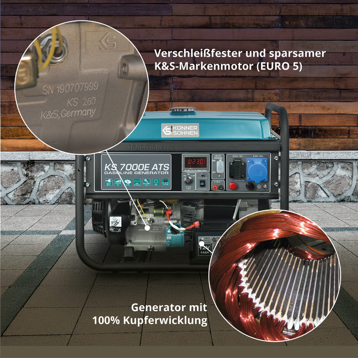 Benzin-Generator "Könner & Söhnen" KS 7000E ATS