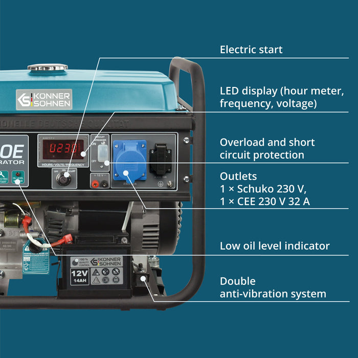 Benzingenerátor „Könner & Söhnen” KS 7000E