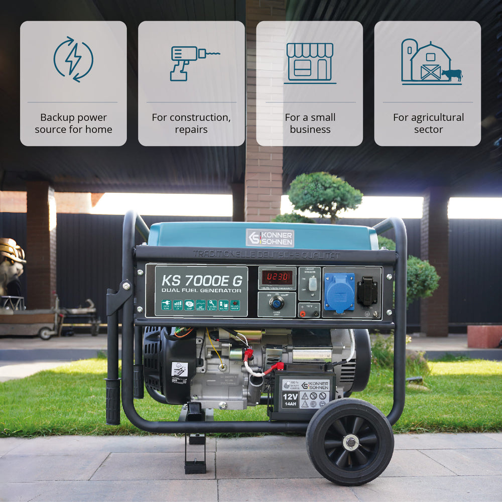 Generador híbrido de gasolina y gas "Könner & Söhnen" KS 7000E G