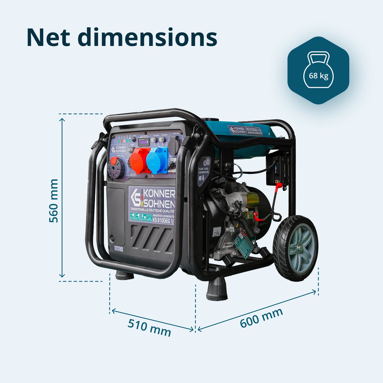 LPG/gasoline inverter generator KS 8100iEG 1/3