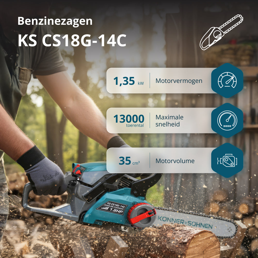 Benzines láncfűrész KS CS18G-14C