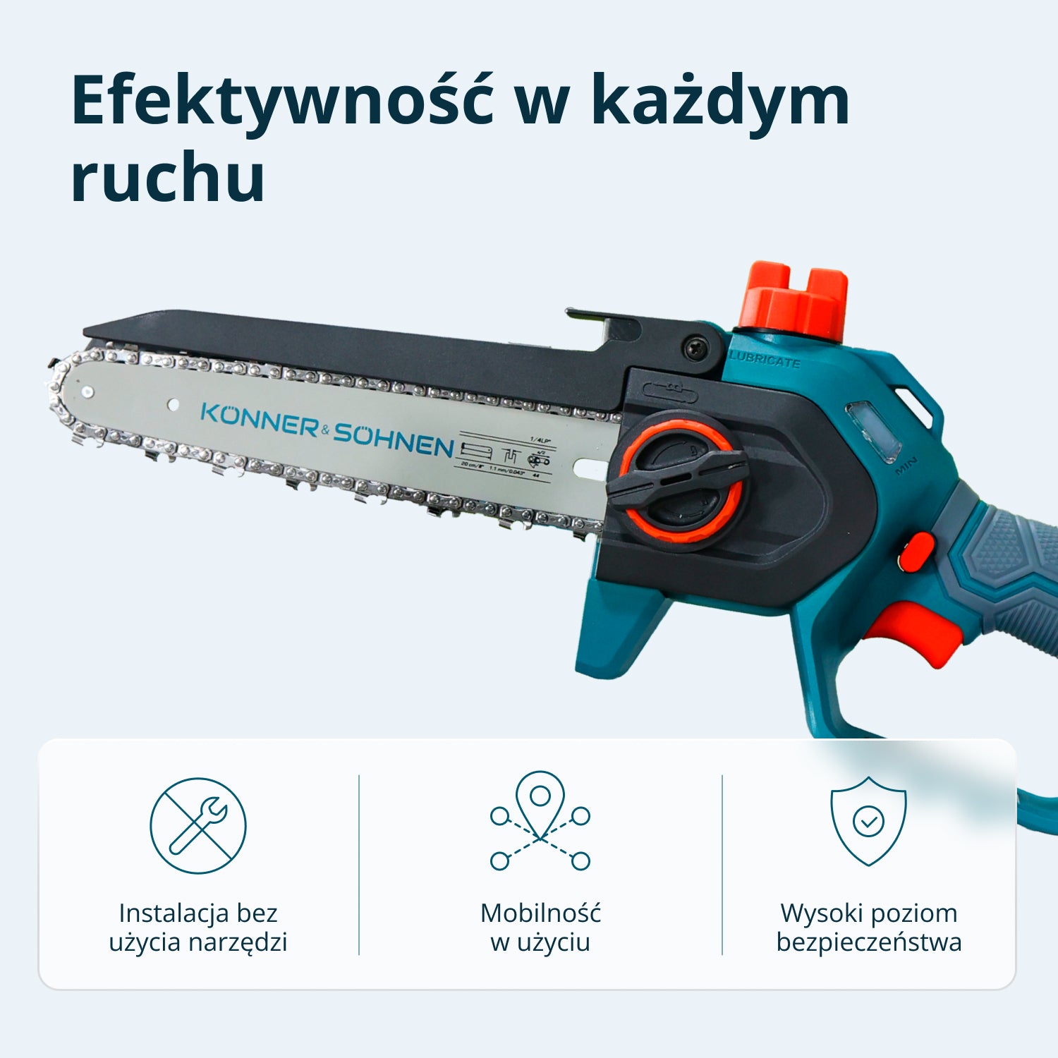 Vezeték nélküli Mini Láncfűrész KS MCS20V-8