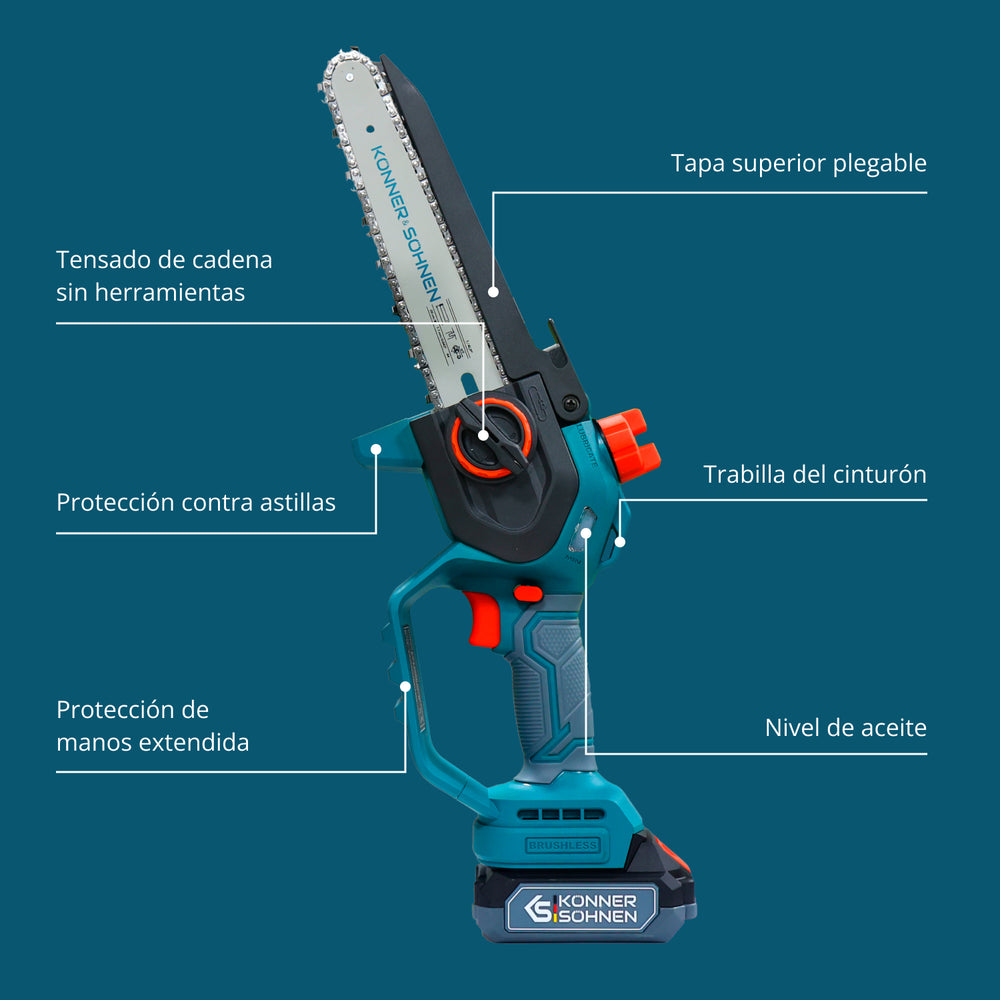 Mini motosierra a batería KS MCS20V-8 Case PLUS