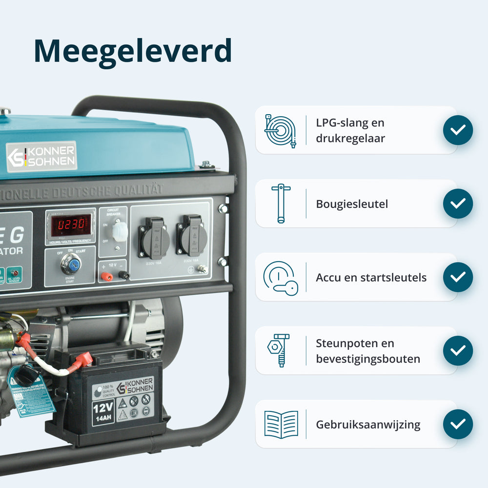 LPG/Benzin Generátor „Könner & Söhnen” KS 5000E G