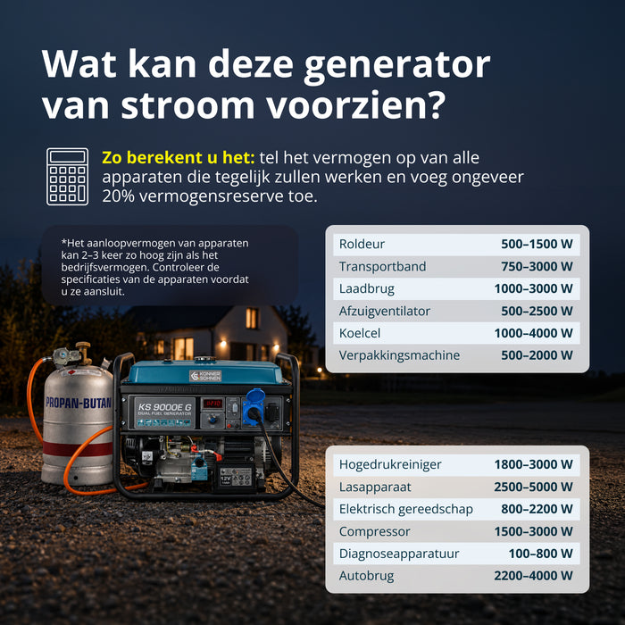 LPG/Benzin Generátor „Könner & Söhnen” KS 9000E G