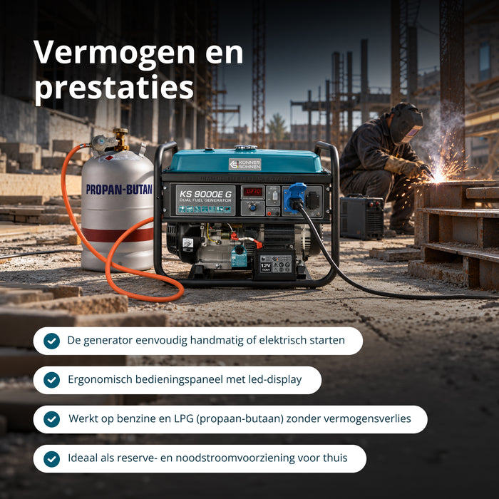 LPG/Benzin Generátor „Könner & Söhnen” KS 9000E G