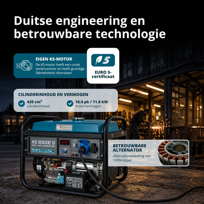 LPG/Benzin Generátor „Könner & Söhnen” KS 9000E G
