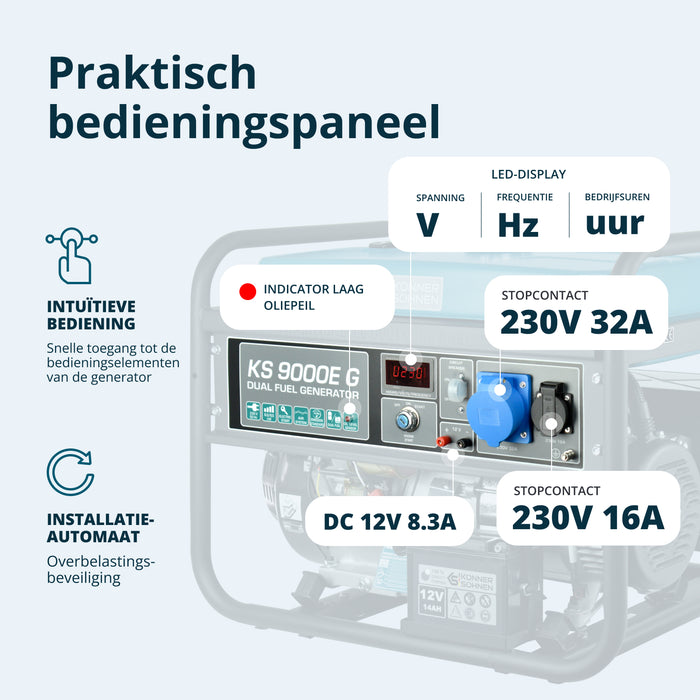 LPG/Benzin Generátor „Könner & Söhnen” KS 9000E G