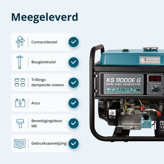 LPG/Benzin Generátor „Könner & Söhnen” KS 9000E G