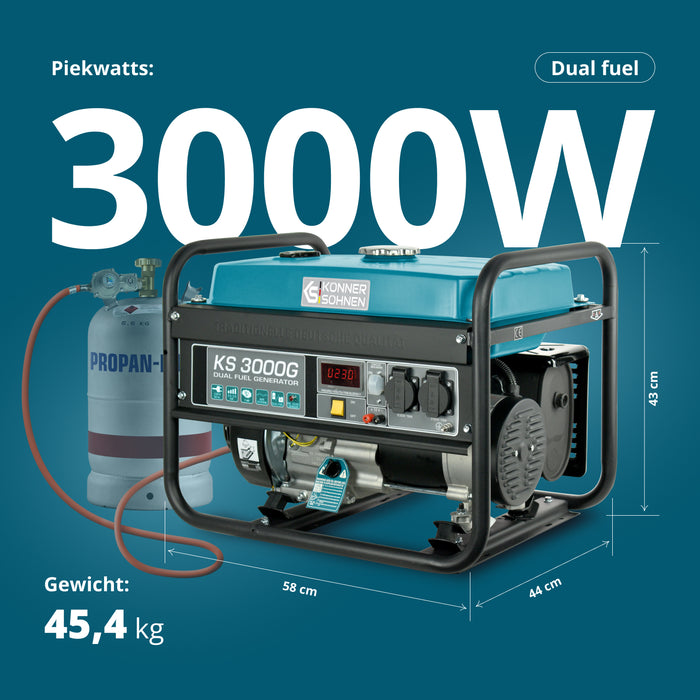 LPG/bensingenerator "Könner & Söhnen" KS 3000G
