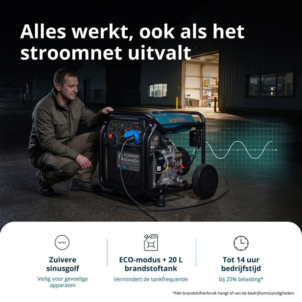 Invertorový generátor na LPG/benzín KS 8100iEG